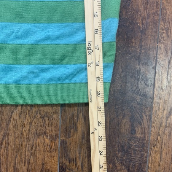 Les Copains Knit Skirt 42-US 6 Green Blue Striped Pencil Wool Blend Made Italy - Picture 11 of 11